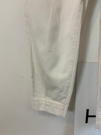 MANGO.  Mono denim largo blanco