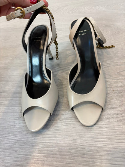 MASSIMO DUTTI STUDIO. Sandalia piel en crudo. T 38