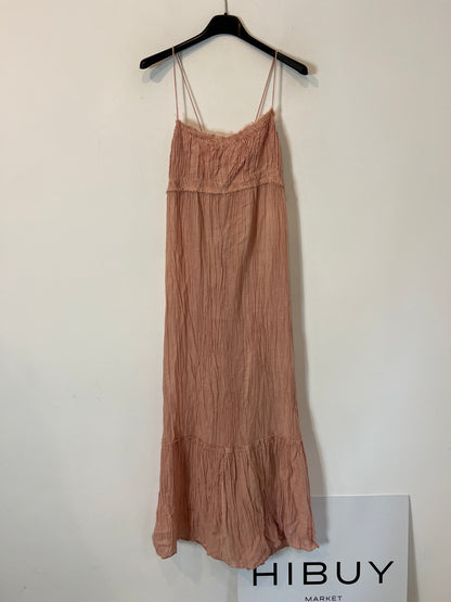 ZARA. Vestido rosa fruncido T.s