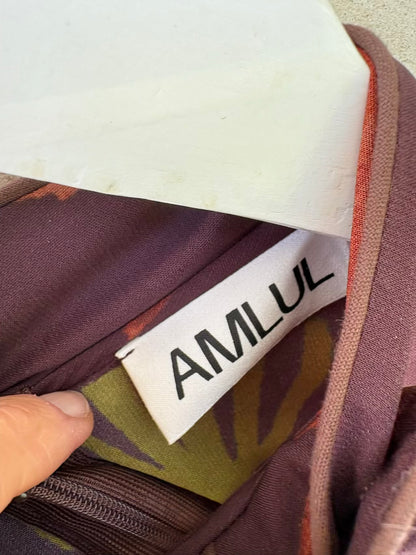 AMLUL. Vestido largo estampado botones