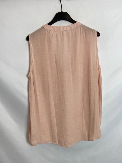 STRADIVARIUS. Blusa rosa sin mangas T.L