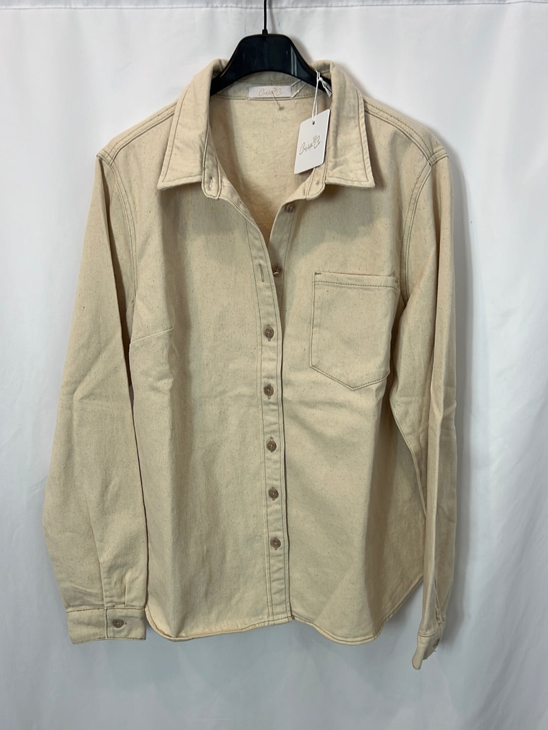 CARLOTA&CO. Camisa/sobrecamsia denim beige T.m/l