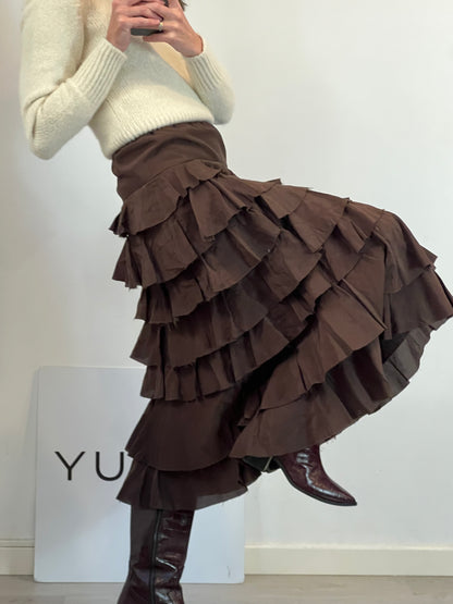 ZARA. Falda midi volantes Collection. T XS