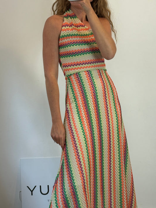 STRENA. Vestido punto colores halter