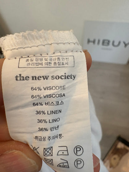 THE NEW SOCIETY. Vestido largo  blanco lino