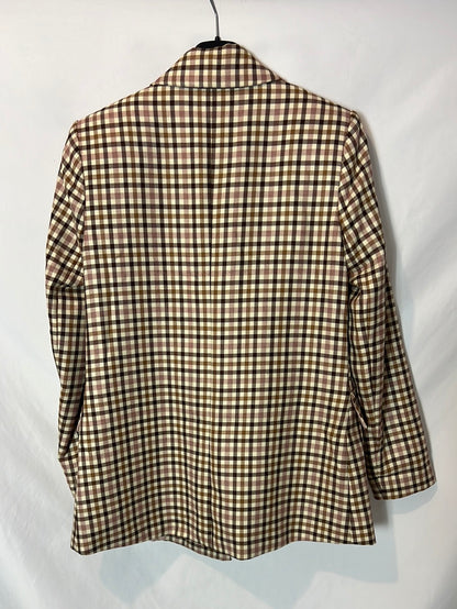 PRIMARK. Double-breasted checked blazer. Size XS