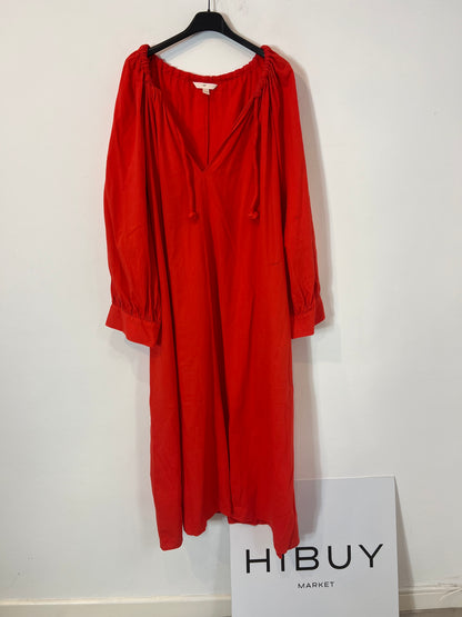H&amp;M. Long red dress with rope detail and neckline, size XXL