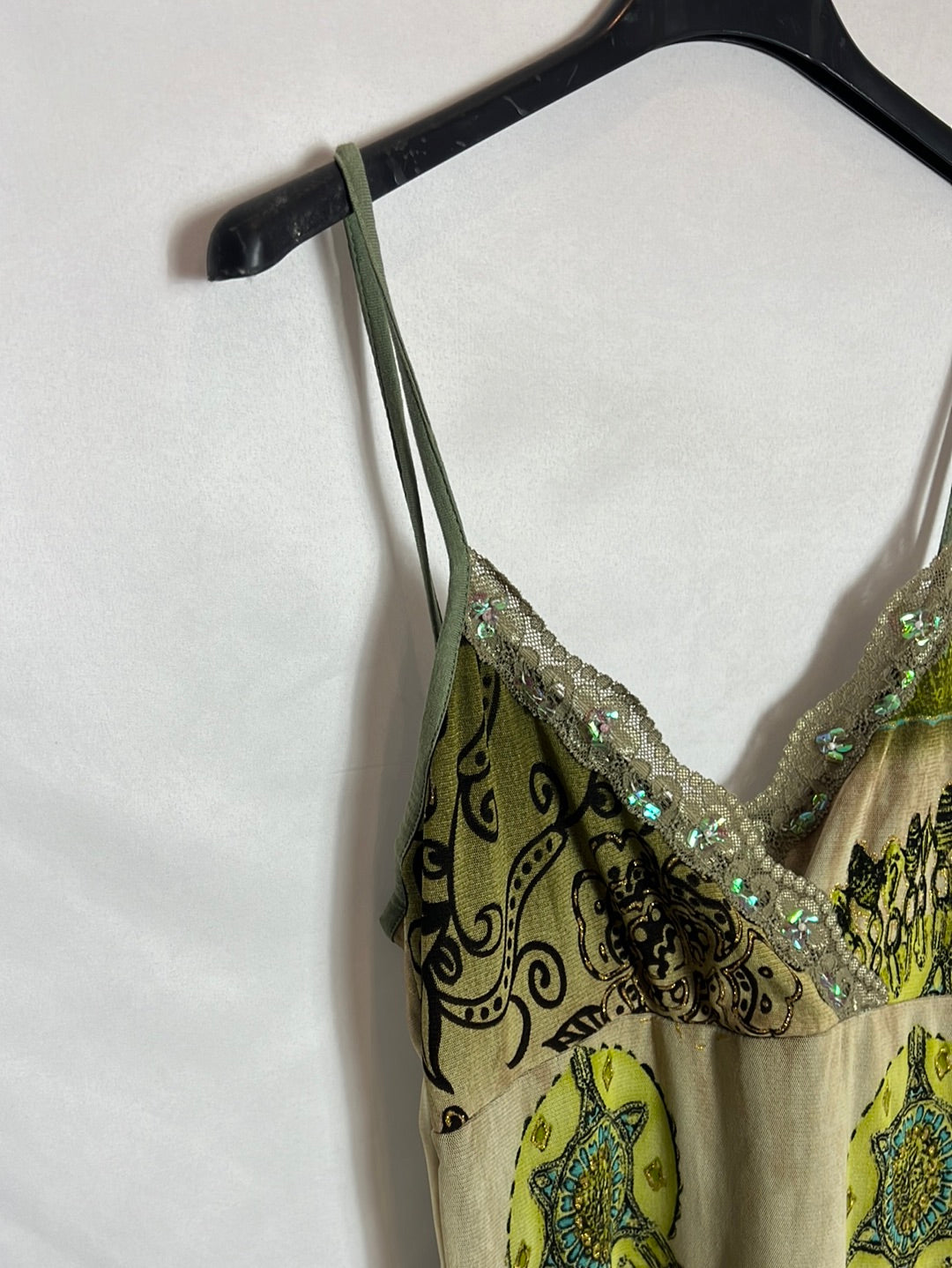 VEGA'S PARIS. Asymmetrical printed tulle dress. TM