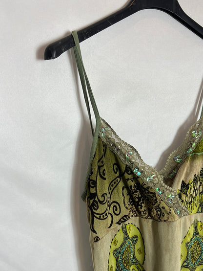 VEGA'S PARIS. Asymmetrical printed tulle dress. TM