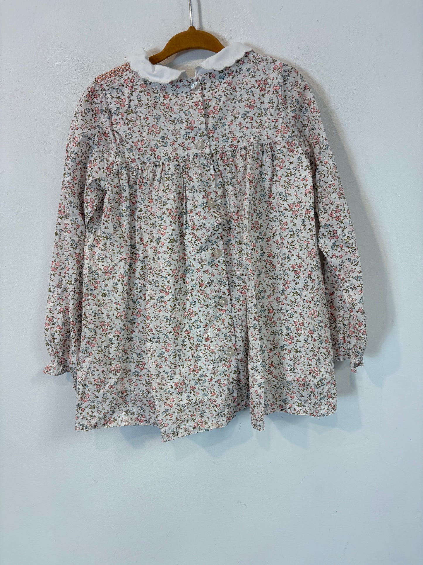 MI CANESÚ. Vestido Liberty nido de abeja. T 4 años