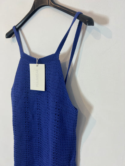 PULL&amp;BEAR. Short blue crochet dress. TS