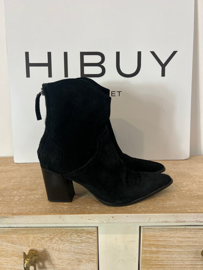 ZARA. Botines negros antelina T.37