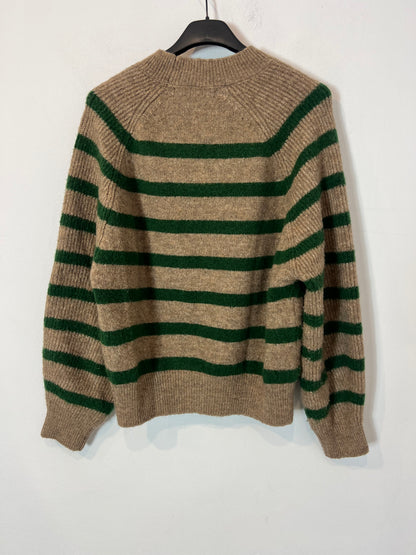 MANGO. Striped beige sweater S.xs