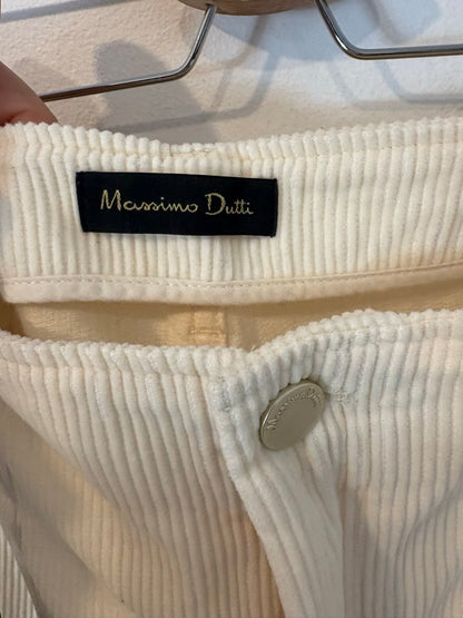 MASSIMO DUTTI. Pantalón pata ancha textura