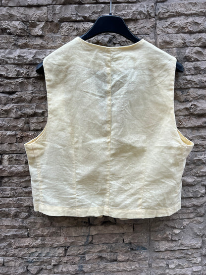 MERCULES. Conjunto lino top y falda midi. T S/M