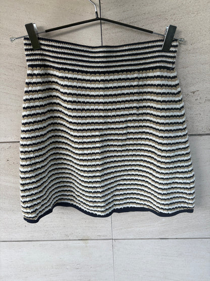 MAJE. Falda punto rayas T.38