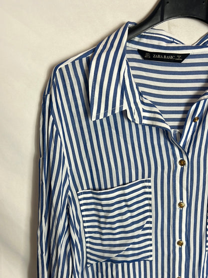 ZARA. Flowy striped blouse. TL( M)