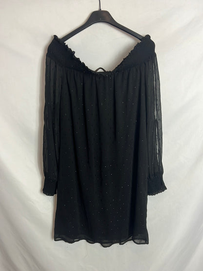 ZARA. Black dress with shiny threads. TL Hibuy market ZARA. Black dress with shiny threads. TL Hibuy market