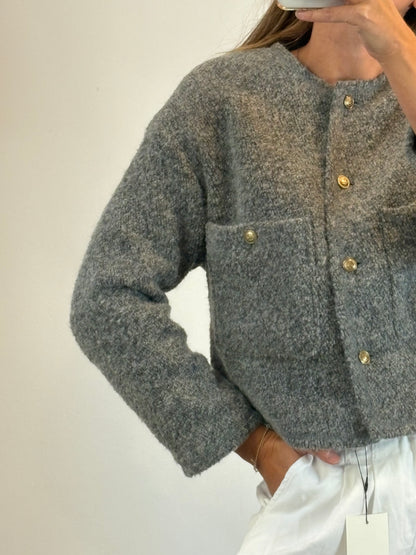 OTHERS. Long knit dress with neckline detail. TS