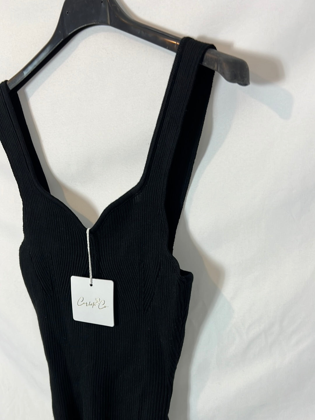 CARLOTA&amp;CO. Black ribbed top Your(s)