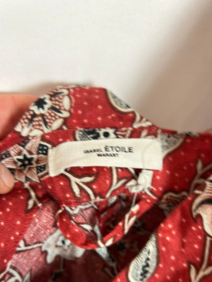 ISABEL MARANT ÉTOILE . Vestido Lino asimetrico estampado. T 42