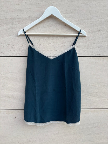 ZADIG & VOLTAIRE. Top azul petróleo seda