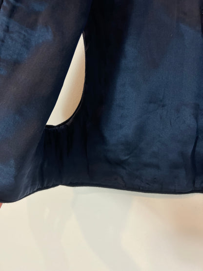 ISABEL MARANT. Chaleco azul bordado algodón T.34