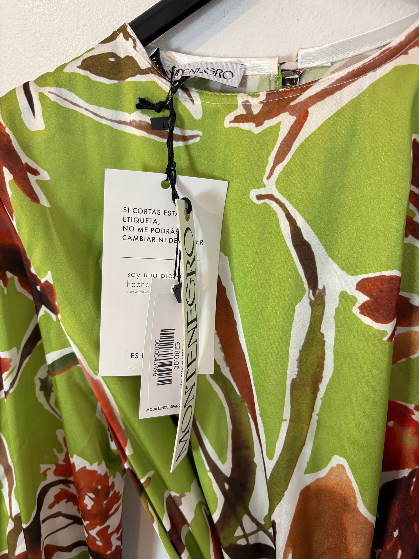 MONTENEGRO. Vestido largo estampado lazada