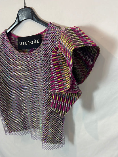 UTERQÜE. Top punto colores y pedrería. T S