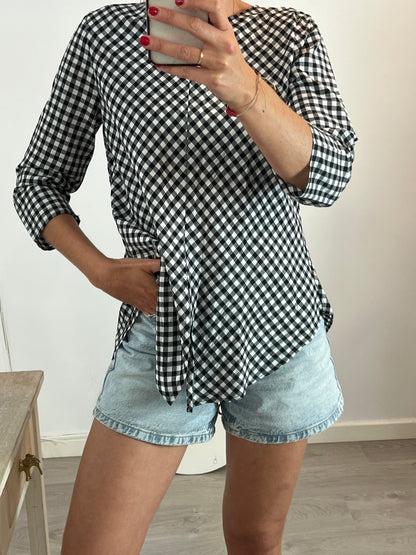 ZARA. Blusa cuadros vichy T.l