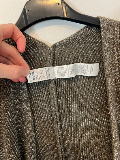 MARKS&SPENCER. Poncho punto gris hilos