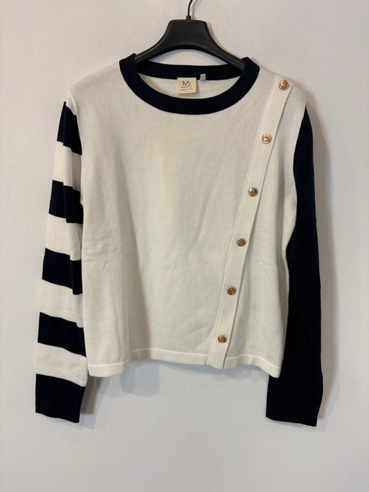 MARIE SIXTINE. Jersey bicolor botones dorados