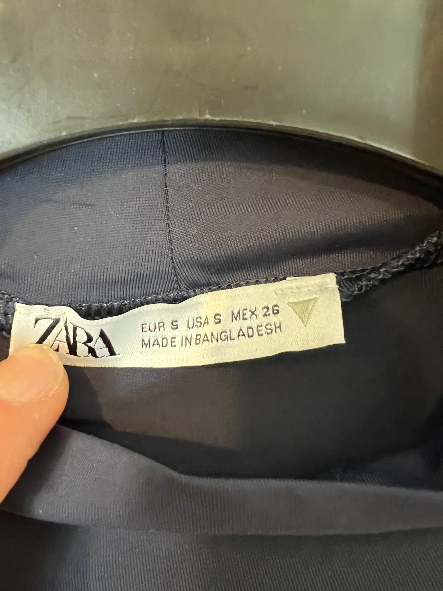 ZARA. Vestido largo azul abertura. T S