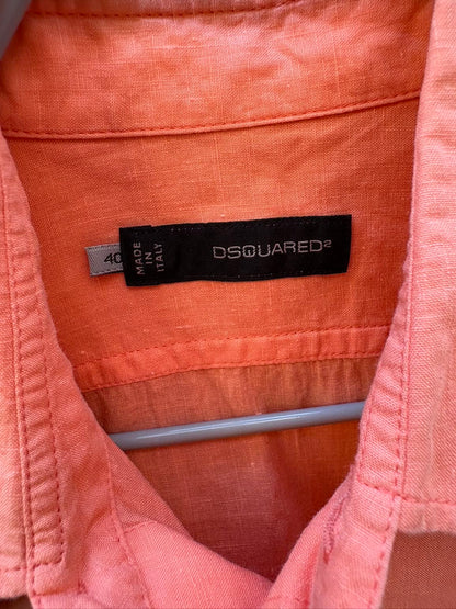 DSQUARED2. Blusa lino volante mini