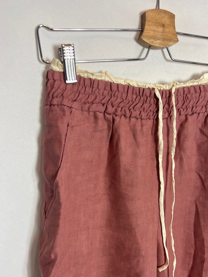 ZARA. Bermuda rosa lino T.xs