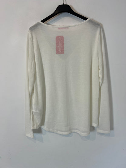 PINK WOMAN. jersey fino blanco T.l