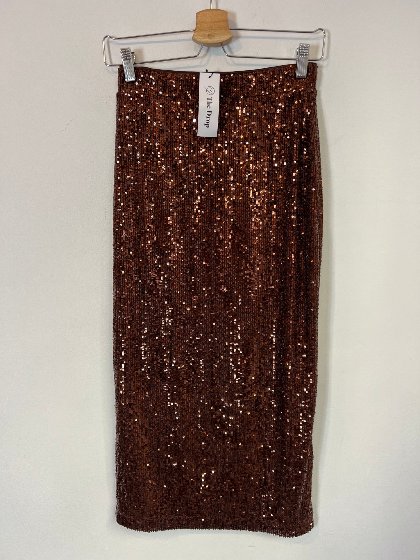 THE DROP. Falda midi lentejuelas. T XS