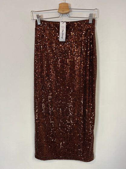 THE DROP. Falda midi lentejuelas. T XS