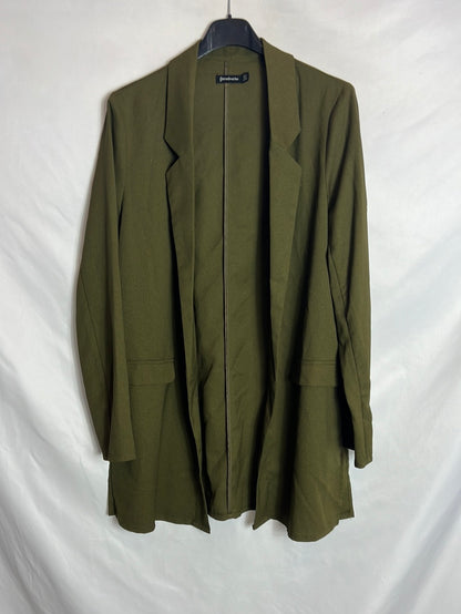STRADIVARIUS. Blazer verde fina T.s