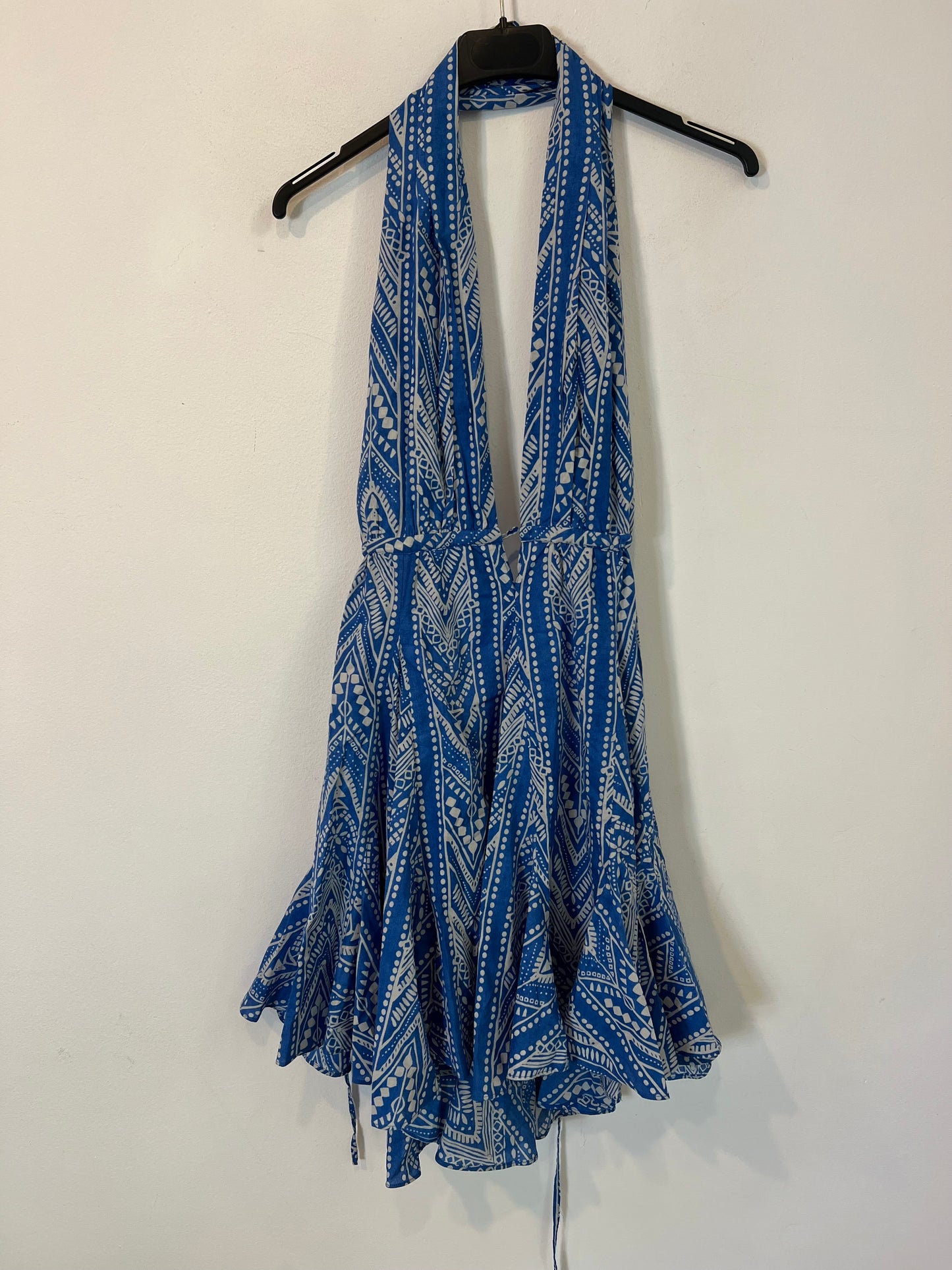 ZARA. Short blue halterneck dress Ts