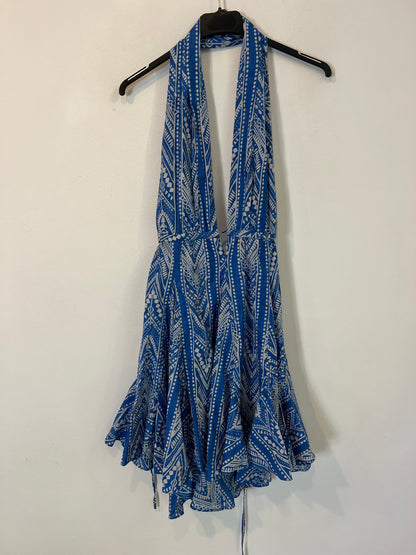 ZARA. Short blue halterneck dress Ts