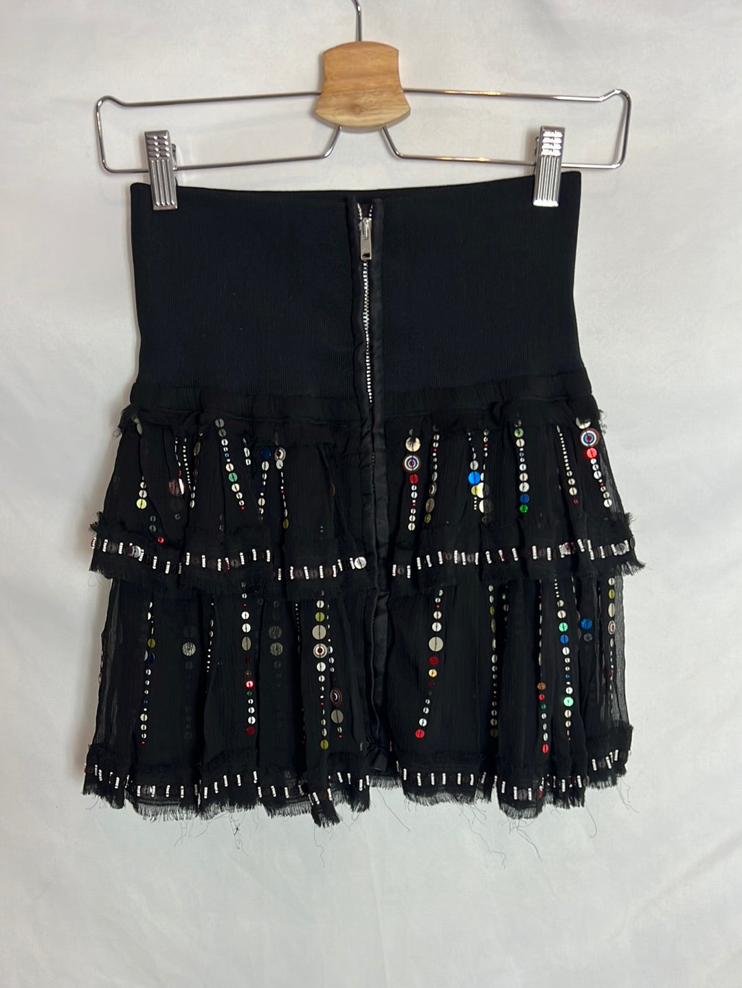 ISABEL MARANT. Falda seda lentejuelas. T 38