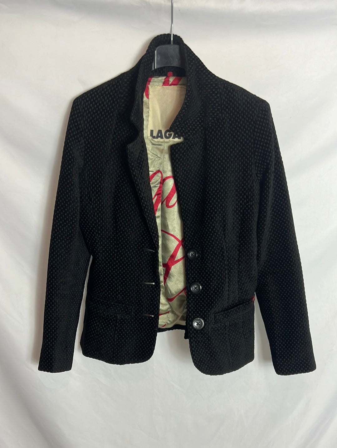 LAGA. Blazer negra textura . T S