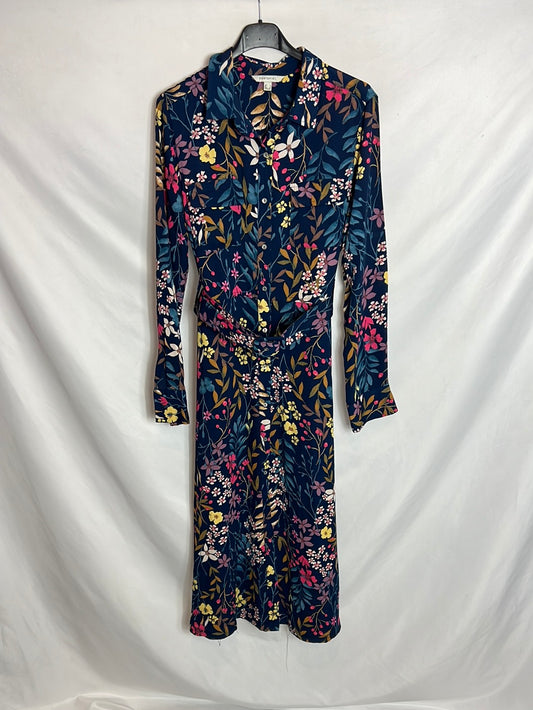 CORTEFIEL. Vestido midi flores fluido. T S