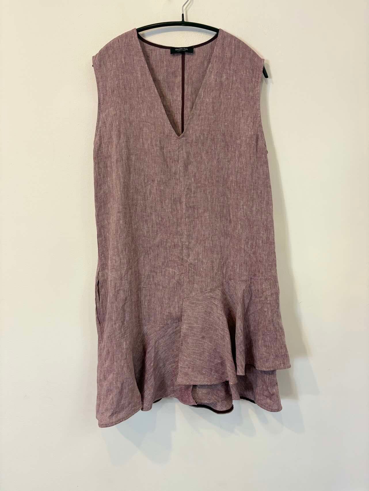 MASSIMO DUTTI. Vestido corto lino volante