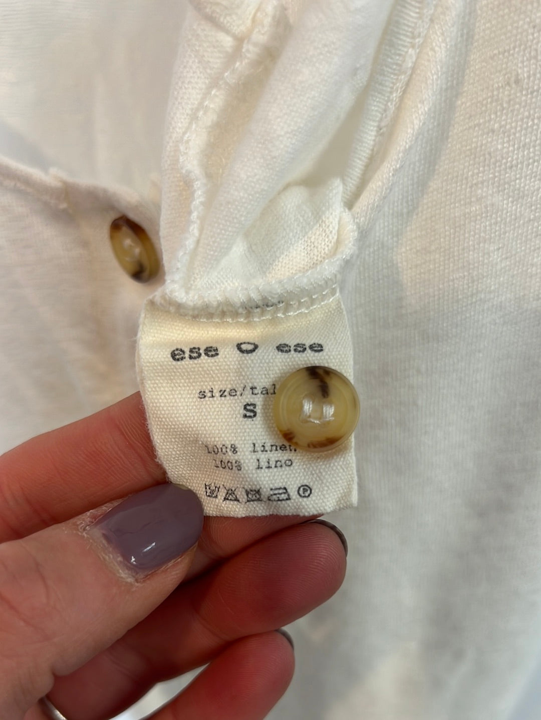 ESE O ESE. Top blanco lino. T.s