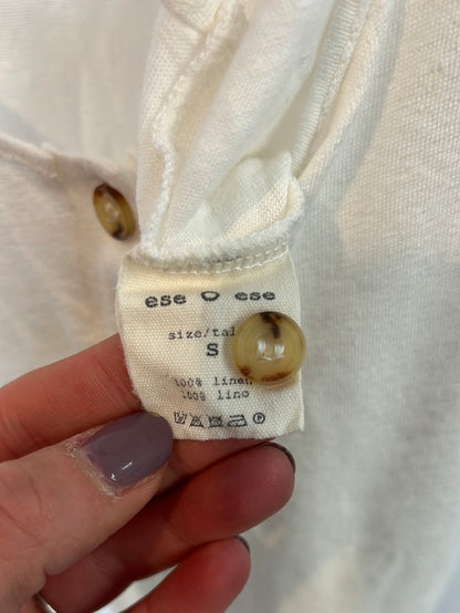 ESE O ESE. Top blanco lino. T.s