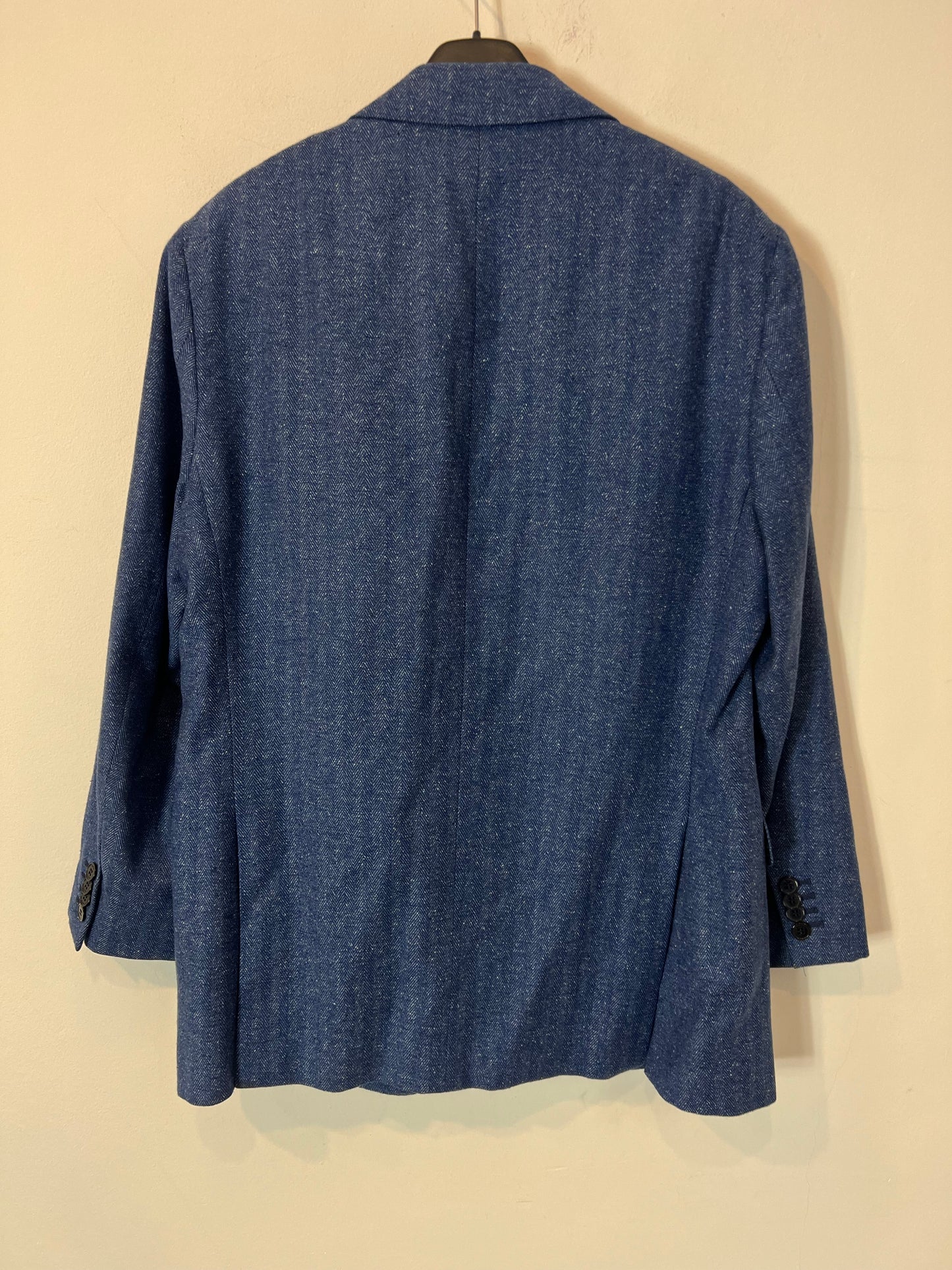 BOGGI MILANO. Blazer lana y seda azul jaspeada. T L