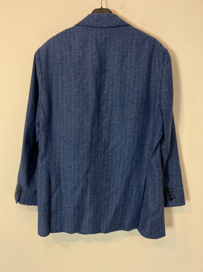 BOGGI MILANO. Blazer lana y seda azul jaspeada. T L