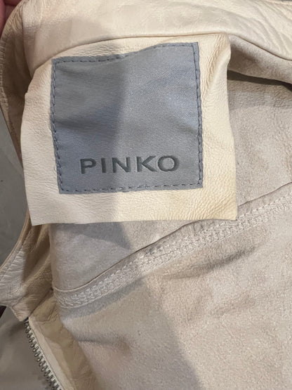 PINKO. Chaqueta beige  piel T.38 (S)